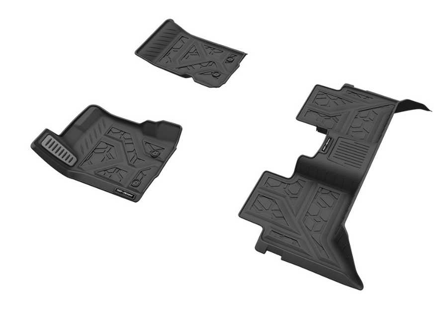 Air Design Black Front & Rear Floor Liners ; 19-23 Ranger Super Crew - Automatic Transmission