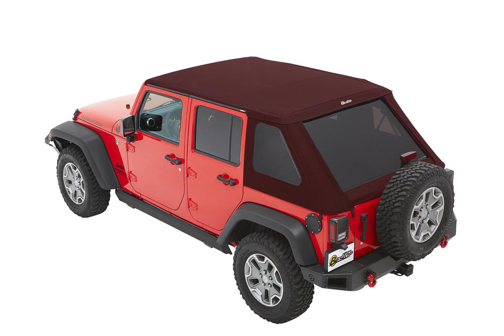 TREKTOP TOILE SOUPLE 07-18 WRANGLER JK 4DR - SERGÉ DE POIVRON ROUGE ÉCRASÉ